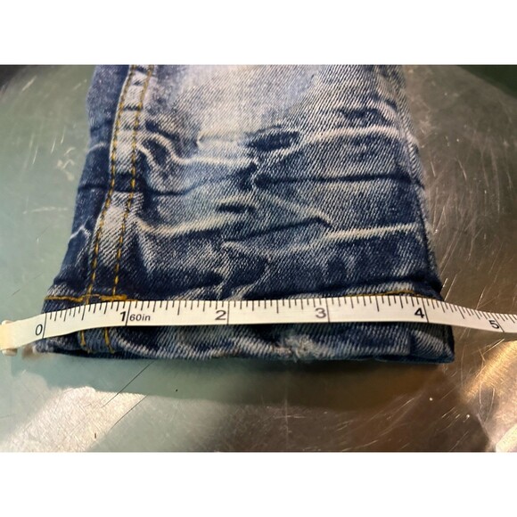 Evolution In Design Jeans Distressed Red Patches Shuttle Skinny Stretch Youth 10 - Picture 9 of 11